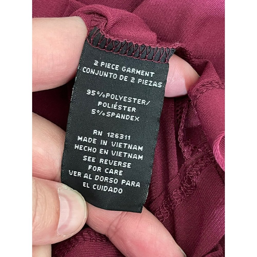 RN Studio Burgundy Long Sleeve Cardigan - Picture 9 of 9